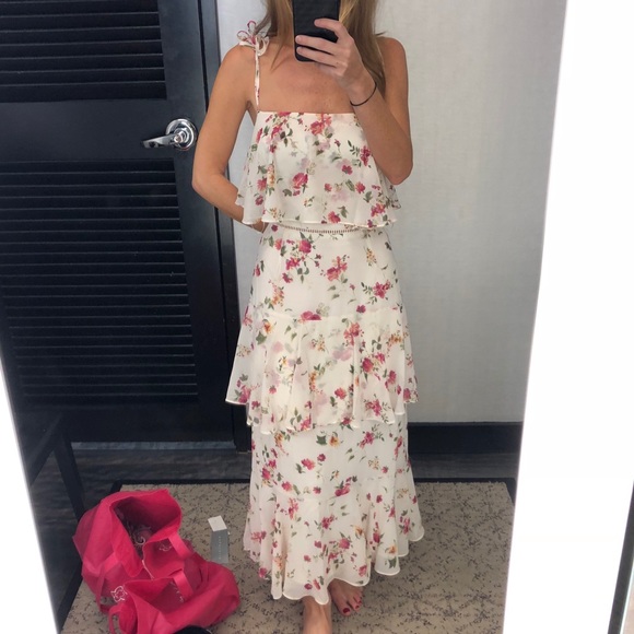 NWT WAYF Imola Tiered Floral Midi Dress - Picture 5 of 9